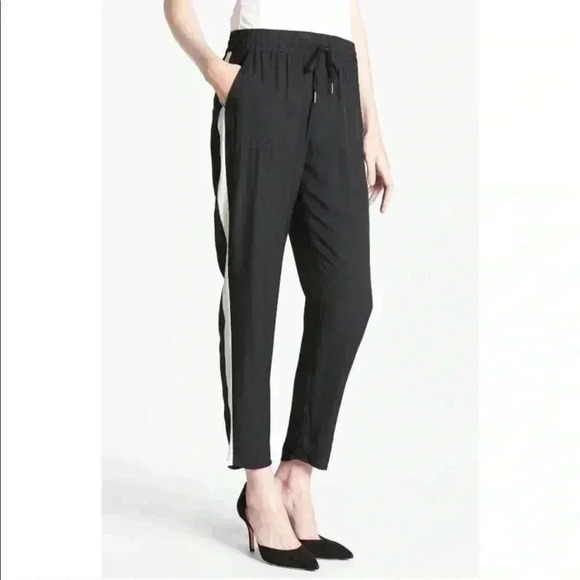 Joie Nairi Silk Crepe Tuxedo Stripe Pants XS - Picture 1 of 8
